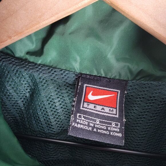 Vintage Nike Team Mens Size L Full Zip Jacket Front Vented Green - Picture 5 of 9